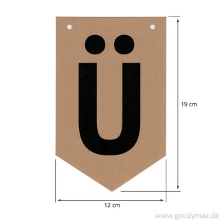 Goodymax® DIY-Buchstabenkette auf Kraftpapier Zeichen Ü