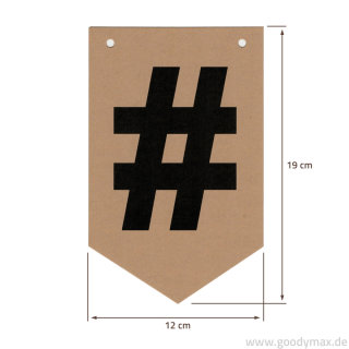 Goodymax® DIY-Buchstabenkette auf Kraftpapier Zeichen "#"
