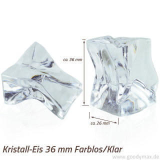 Goodymax® Kristall-Eis 36 mm Farblos / Klar 10 Stück