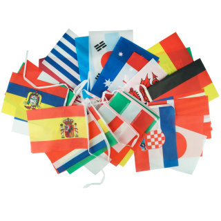 9 m Internationale Wimpelkette mit 32 Länderflaggen ca. 9,00 m 14x20 cm