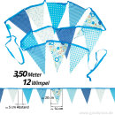 Goodymax® Wimpelkette 3,50 m Polyester-Stoff mit Muster blau