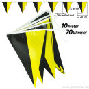 Goodymax® Wimpelkette 10 m DESIGN Schwarz-Gelb 2-farbig
