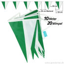 Goodymax® Wimpelkette 10 m DESIGN Grün-Weiß 2-farbig
