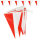 Goodymax® Wimpelkette 10 m DESIGN Rot-Weiß 2-farbig