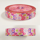 Ausverkauf Gurtband SD  bedruckt glatt 37 mm breit Herzen...