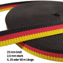 Ausverkauf Gurtband Deutschland 25 mm breit, 2,5 mm...
