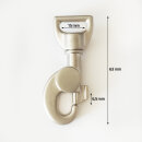 Ausverkauf Aluminium Karabiner 15 mm satiniert mit Wirbel...