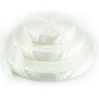 Ausverkauf Schlauchband Polyamid 24 mm Weiß 5, 10, 25 m