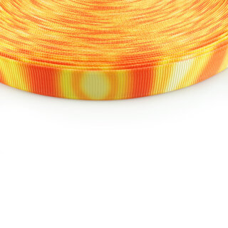 Ausverkauf Schlauchband Polyamid bedruckt 5 Meter Flammen orange