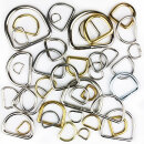 Ausverkauf D-Ringe 10 Stück - 10 - 50 mm, Messing,...