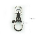 Ausverkauf Karabinerhaken 8 x 38 mm mit Wirbel vernickelt