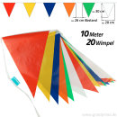 Wimpelkette 10 m Farbmix - 6 Farben